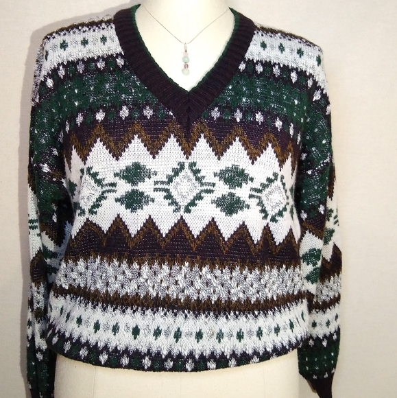 Bugle Boy Co. Vintage Geometric Southwest Sweater - Picture 3 of 8